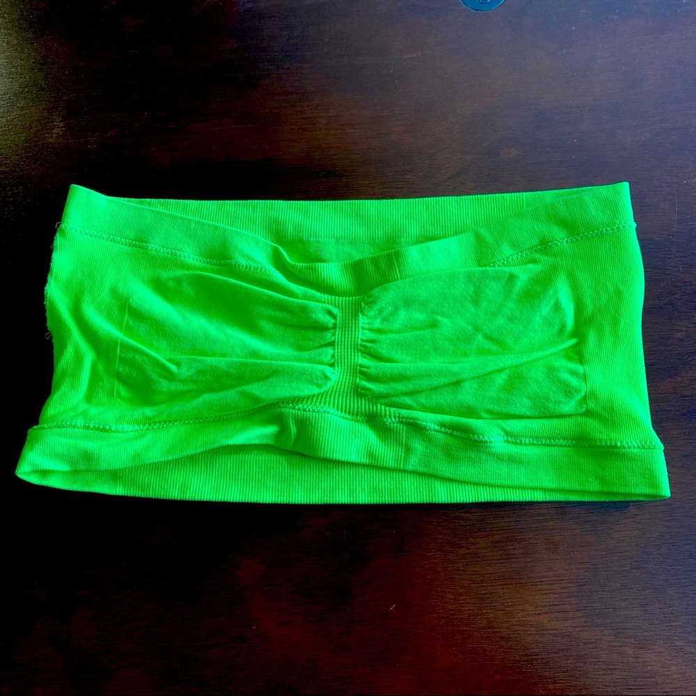 Neon green strapless bandeau bralette - Picture 1 of 4